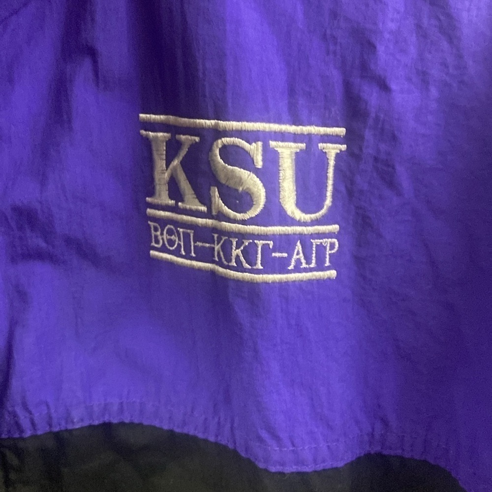 Vintage Kansas State University KSU Fraternity Big 12 Windbreaker Jacket Sz M - Picture 2 of 11